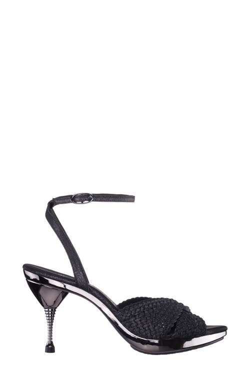 Nina Empire Ankle Strap Sandal In Black