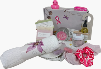 Breast Cancer Awareness Gift Box - Hope for a Warrior, a Survivor, a Mother - Support Care Pamper Package - Natural Lavender Bath & Body Relaxing Package