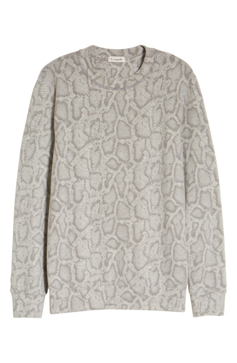 Loveappella Snake Print Crewneck Sweater, Alternate, color,
