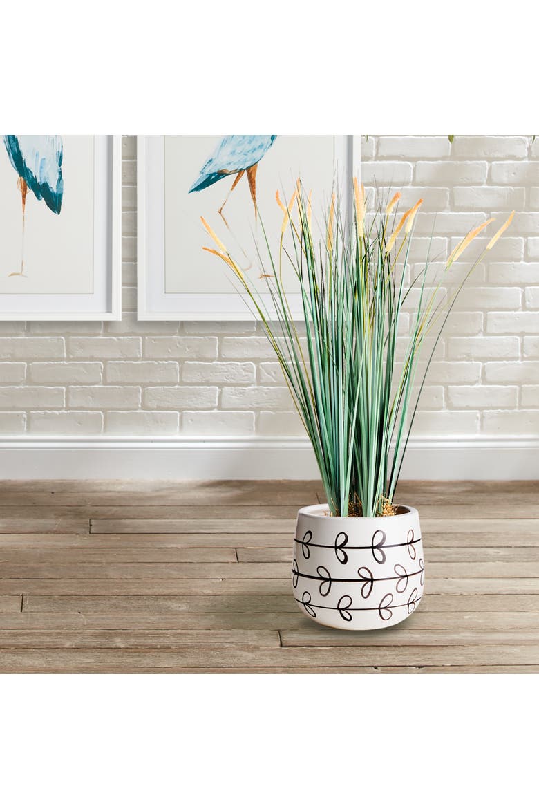 Millie Hand-Painted Pot, Alternate, color, White