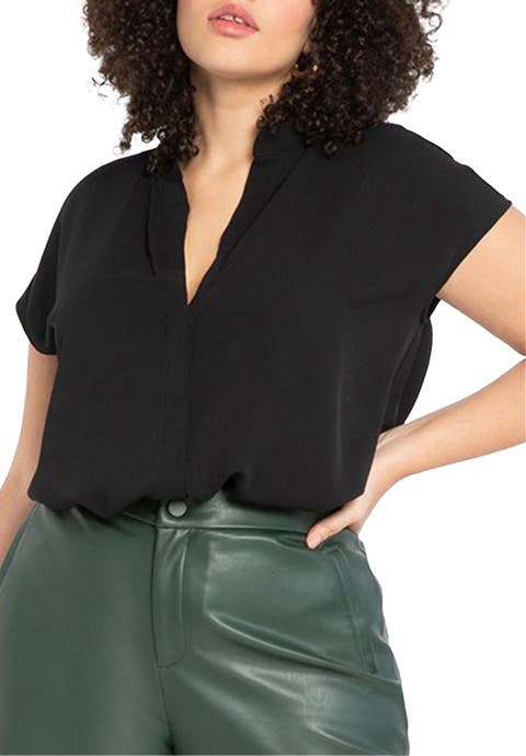 Notch Collar Blouse (Plus Available)