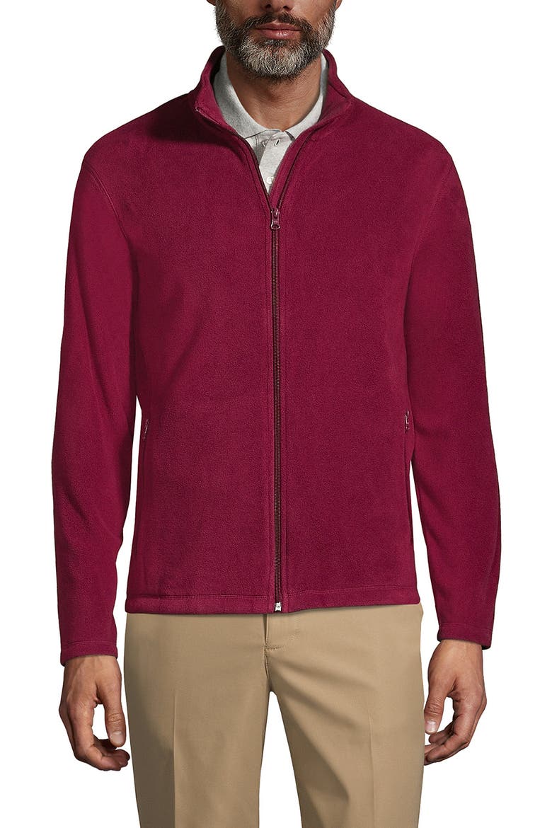 Full-Zip Mid-Weight Fleece Jacket, Main, color, Burgundy