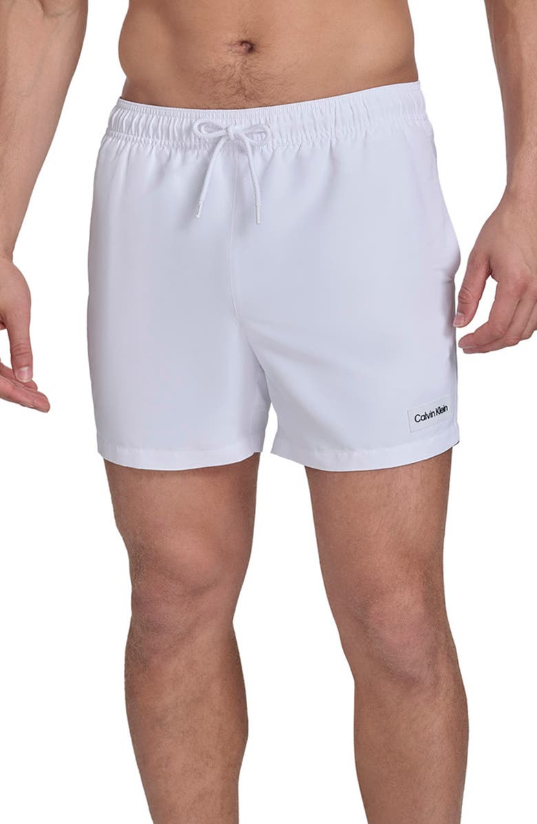 Calvin Klein Core Swim Trunks, Main, color, White