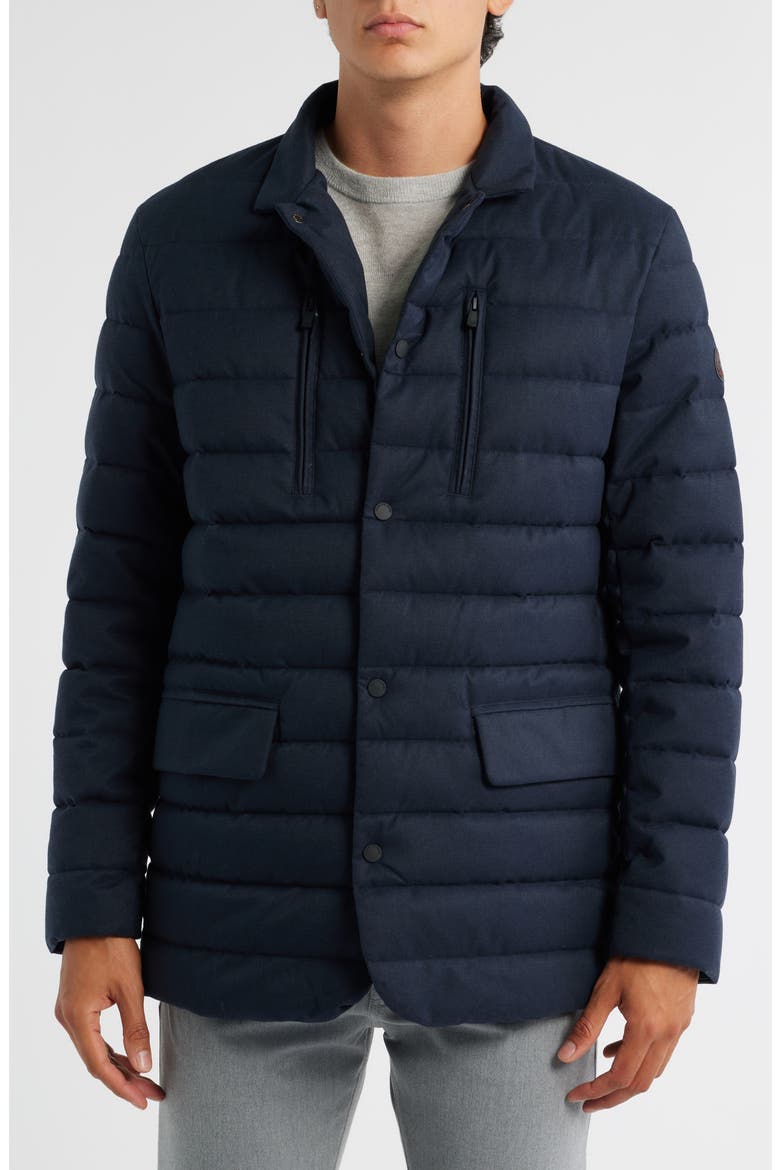 Felipe Water Resistant Quilted Jacket, Alternate, color, NAVY BLUE MELANGE