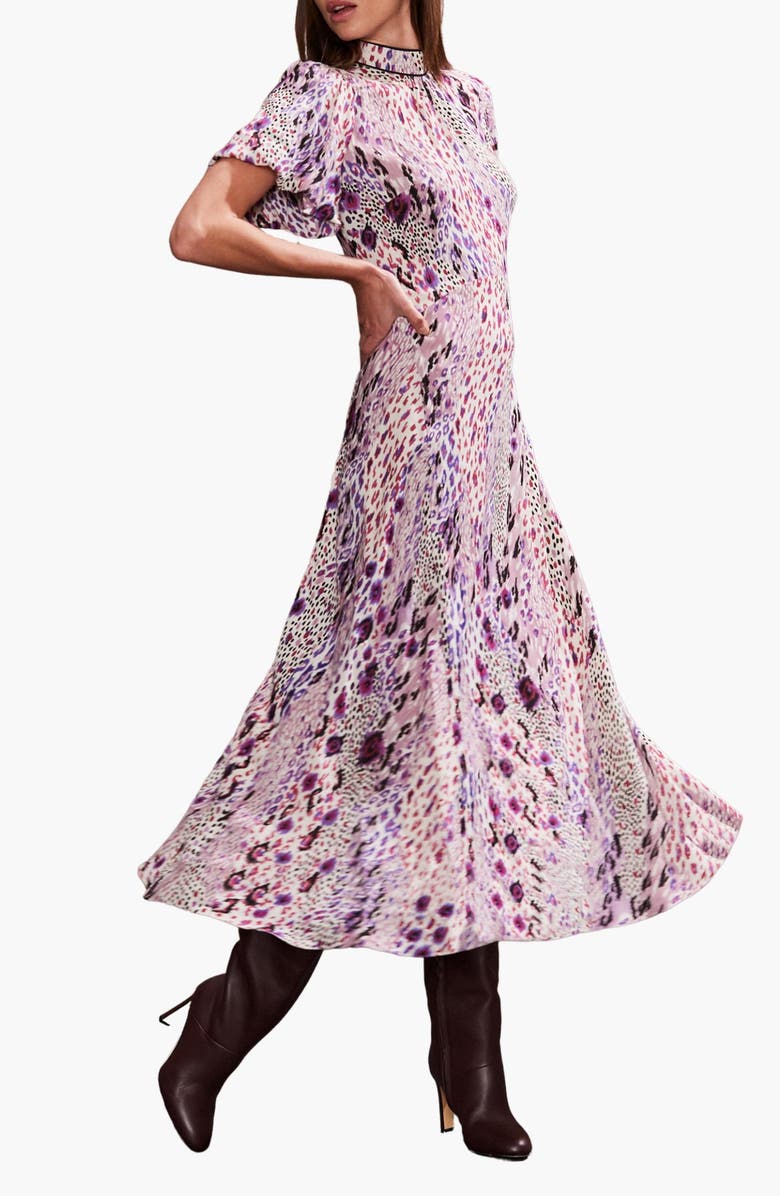 Ro&Zo Elodie Animal High Neck Dress, Alternate, color, 