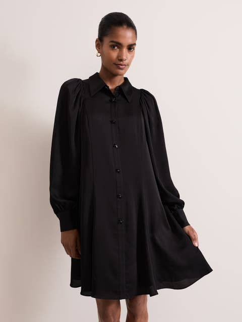 Tila Black Embellished Midi Dress