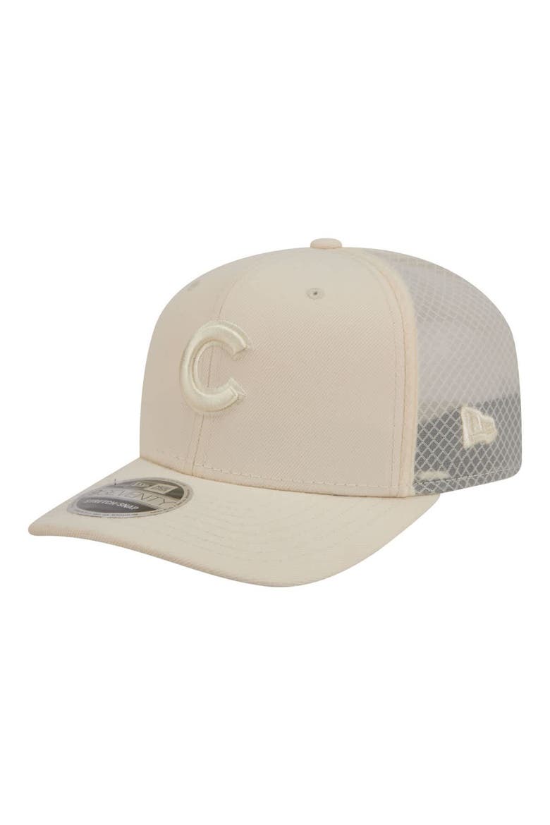 Men's New Era Light Beige Chicago Cubs Color Pack COOLERA 9SEVENTY Trucker Adjustable Hat, Main, color, Light Beige