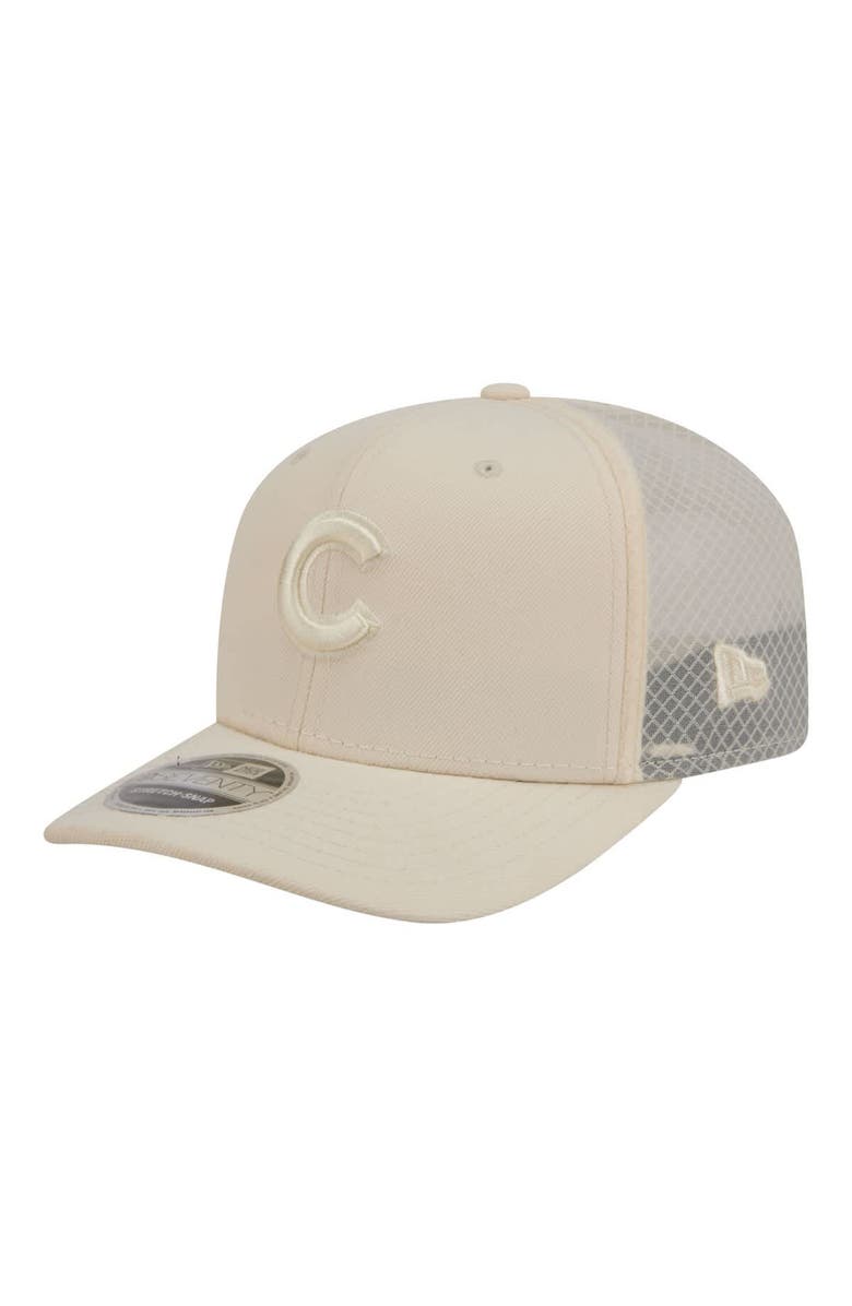 New Era Men's New Era Light Beige Chicago Cubs Color Pack COOLERA 9SEVENTY Trucker Adjustable Hat, Main, color, Light Beige