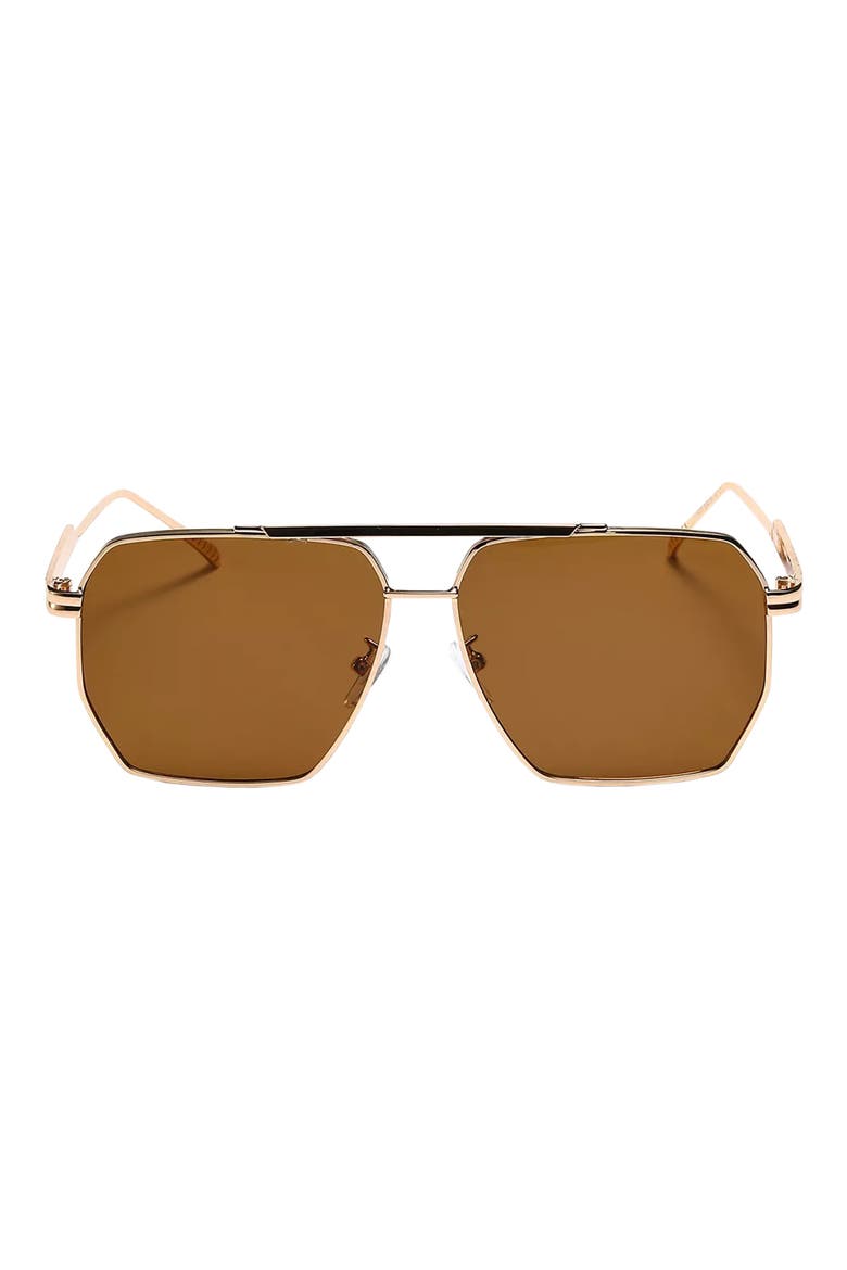 Goldie 60mm Polarized Aviator Sunglasses, Main, color, GOLD/ BROWN