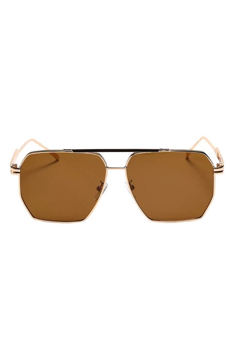 Goldie 60mm Polarized Aviator Sunglasses