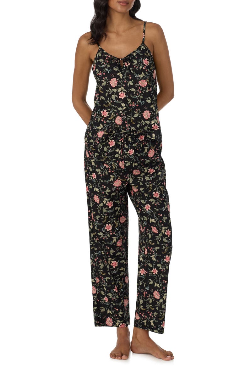 Floral Sleeveless Pajama Set, Main, color, BLACK GRID FLOWER