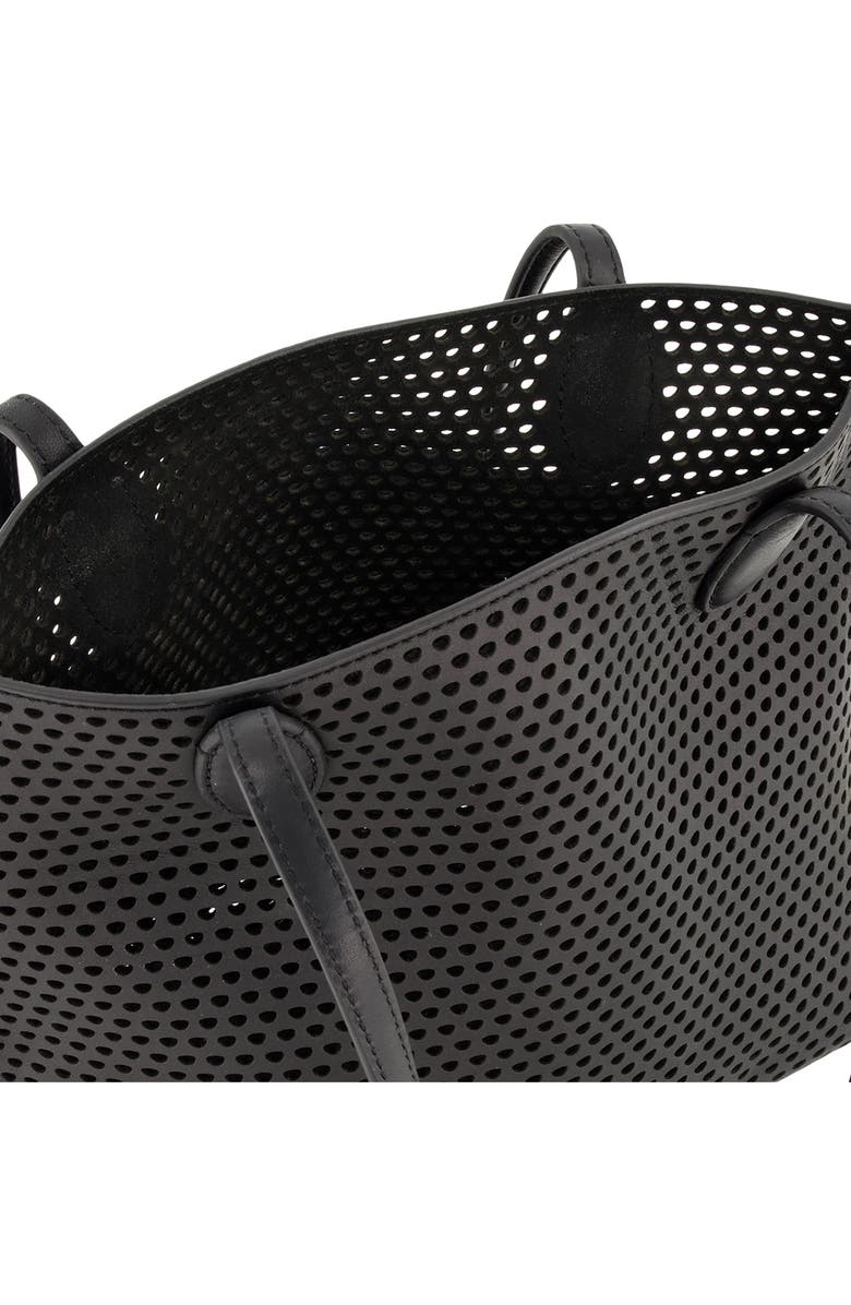 Vince Small Athene Perforated Nappa Leather Tote, Alternate, color, Black