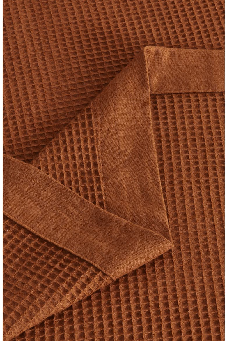 Soft Cotton All-Season Waffle Weave Throw Blanket, Alternate, color, TERRACOTTA