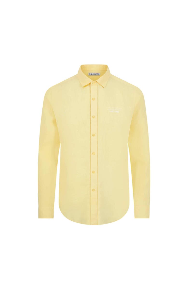 SAINT PERRY Slim Fit  Linen Shirt, Main, color, Yellow