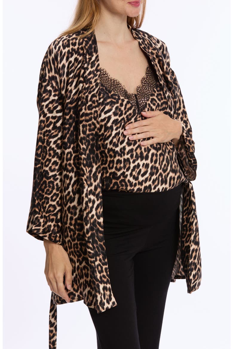 Roxane Maternity and Nursing Blouse, Alternate, color, LEOPARD