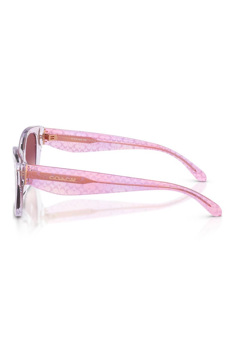 54mm Gradient Rectangular Sunglasses, Alternate, color, TRANSPARENT IRIS / PURPLE PINK