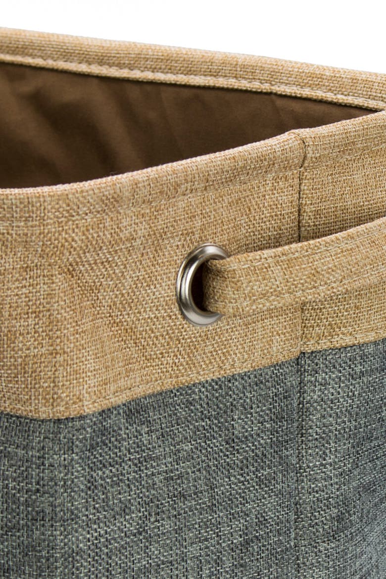 Brown Twill Storage Basket - Set of 3, Alternate, color, GREY