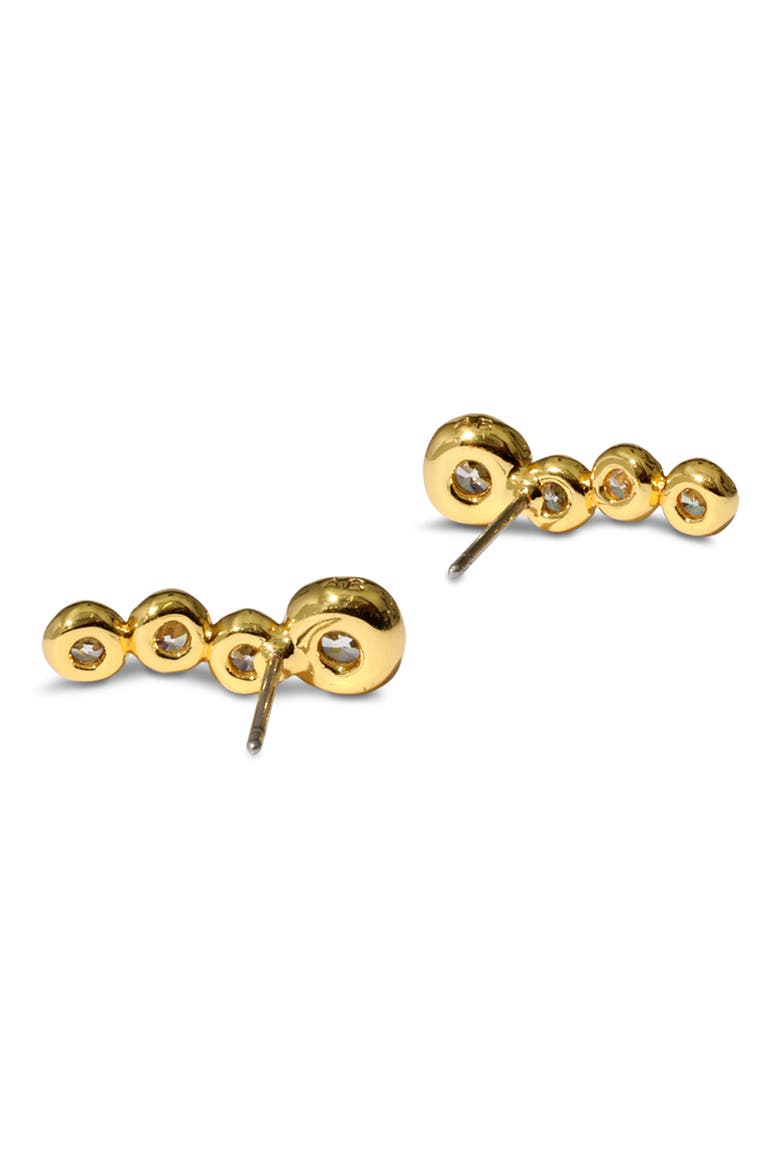 Asterales Cubic Zirconia Bar Earrings, Alternate, color, GOLD