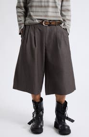OUR LEGACY Split Wide Leg Pleated Shorts