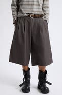 OUR LEGACY Split Wide Leg Pleated Shorts