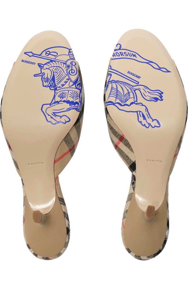 Burberry Check Mews Low Sandals, Alternate, color, Sand Beige