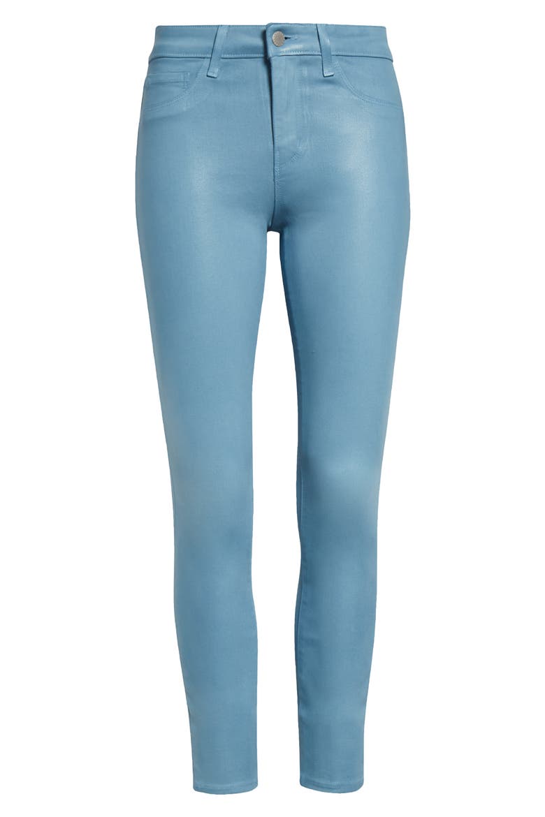 Margot Coated Crop High Waist Skinny Jeans, Alternate, color, BLUE MIST COATED