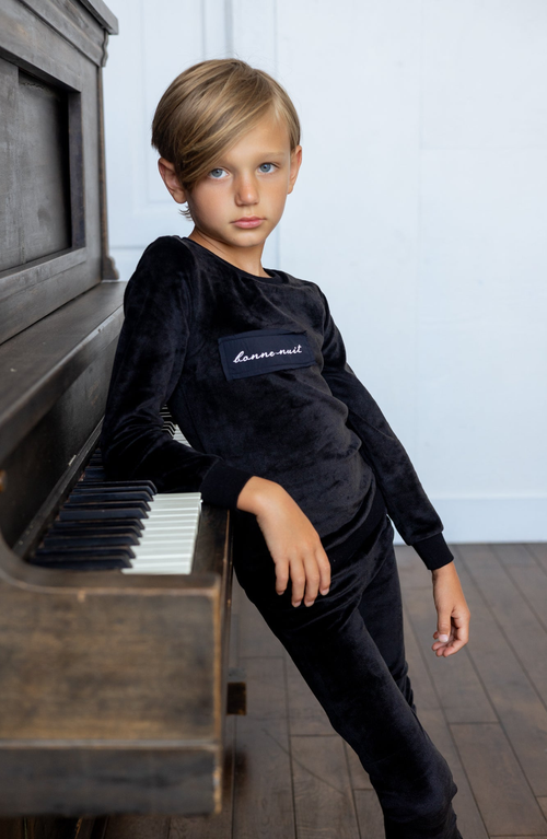 Noggiwear Velour Patch Footie In Black