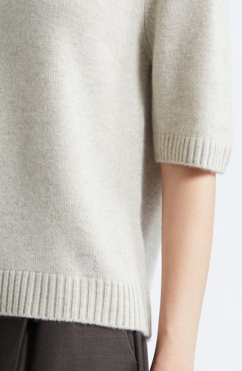 LOULOU DE SAISON Dara Elbow Sleeve Cashmere Sweater, Alternate, color, Beige Melange