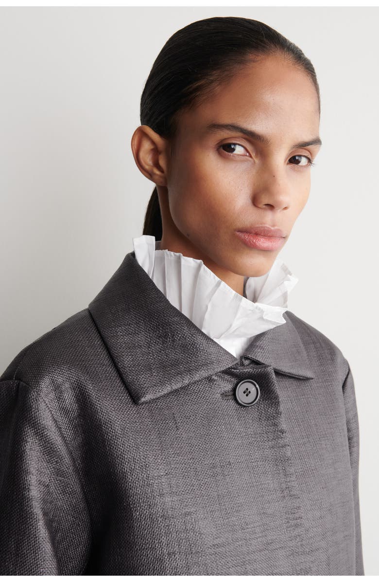 COS Textured Single-Breasted Coat, Alternate, color, Charcoal