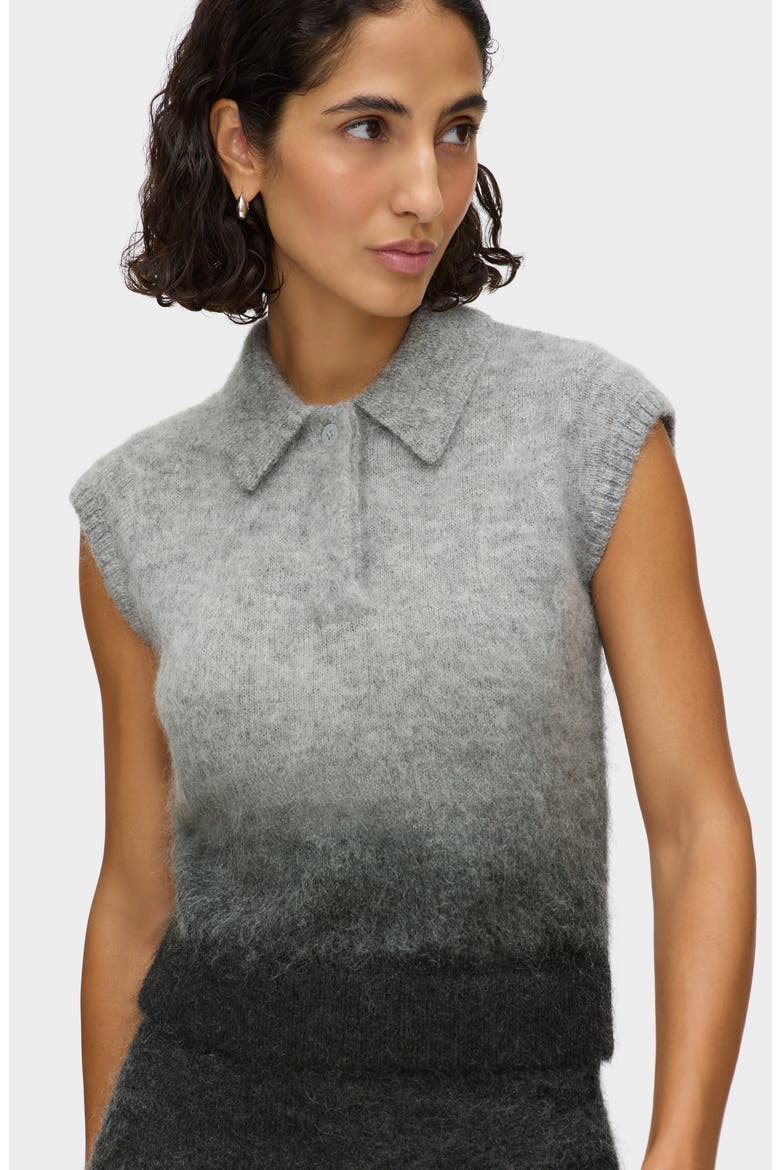 Lexi Polo Sweater, Alternate, color, GREY OMBRE