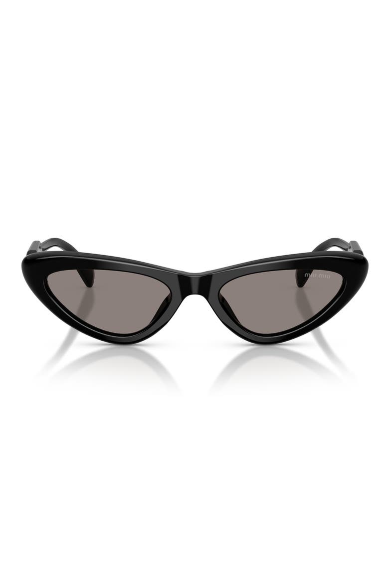 55mm Cat Eye Sunglasses, Main, color, BLACK / DARK GREY