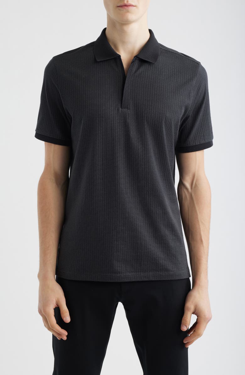Robert Barakett Whistler Half Zip Polo, Main, color, Black