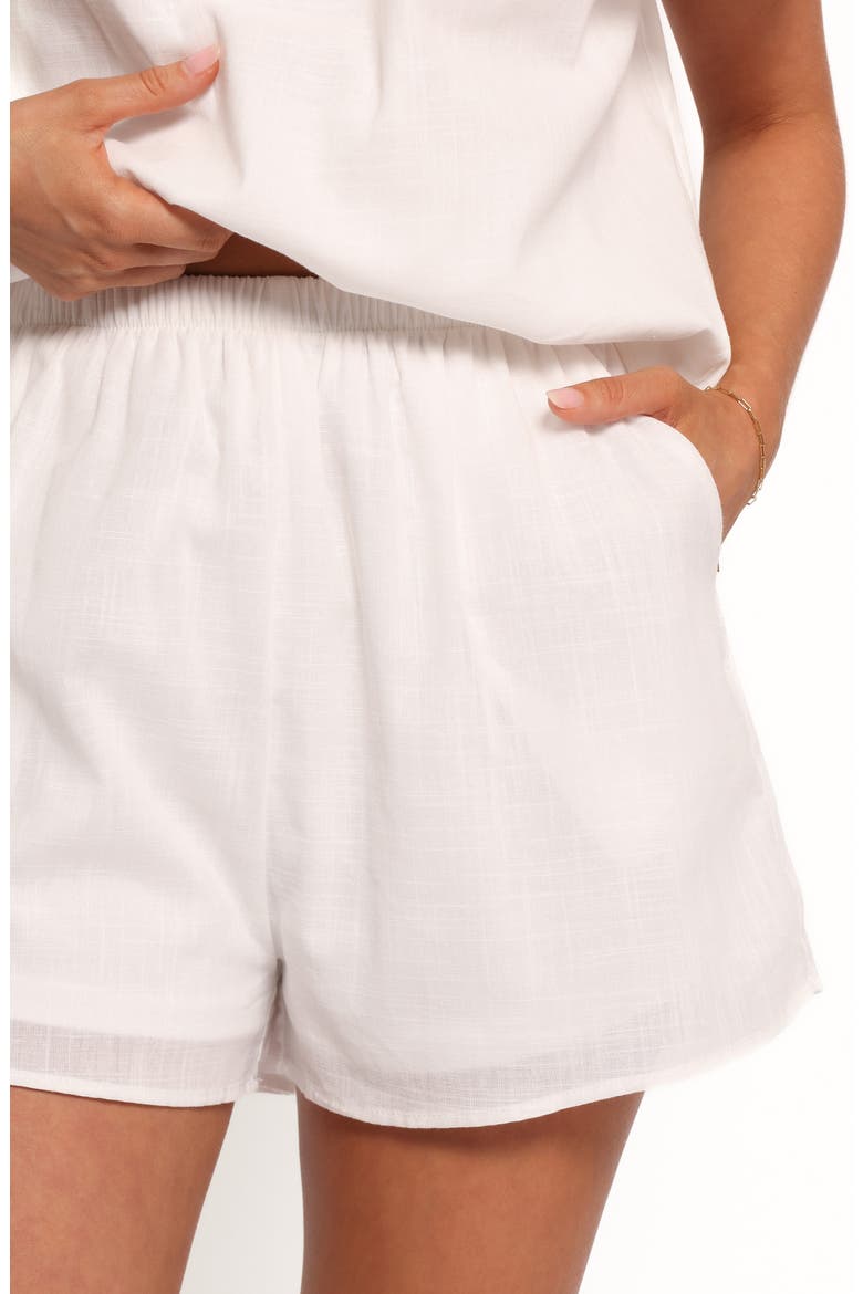 Tennie Cotton Off the Shoulder Top & Shorts Set, Alternate, color, WHITE