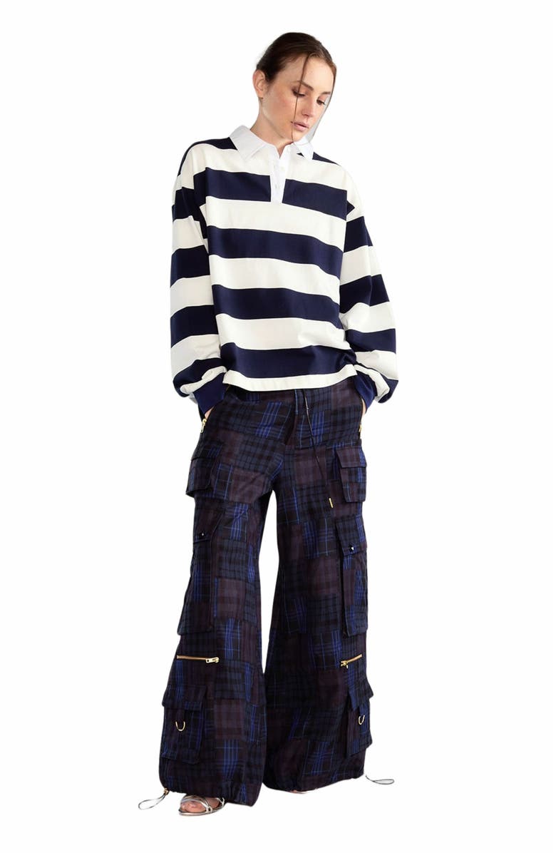 Cynthia Rowley Madrid Madras Cargo Pants, Alternate, color, 
