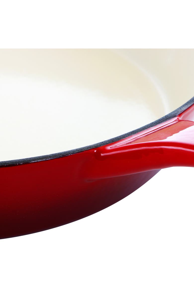 12 Inch Enameled Cast Iron Skillet, Alternate, color, Red