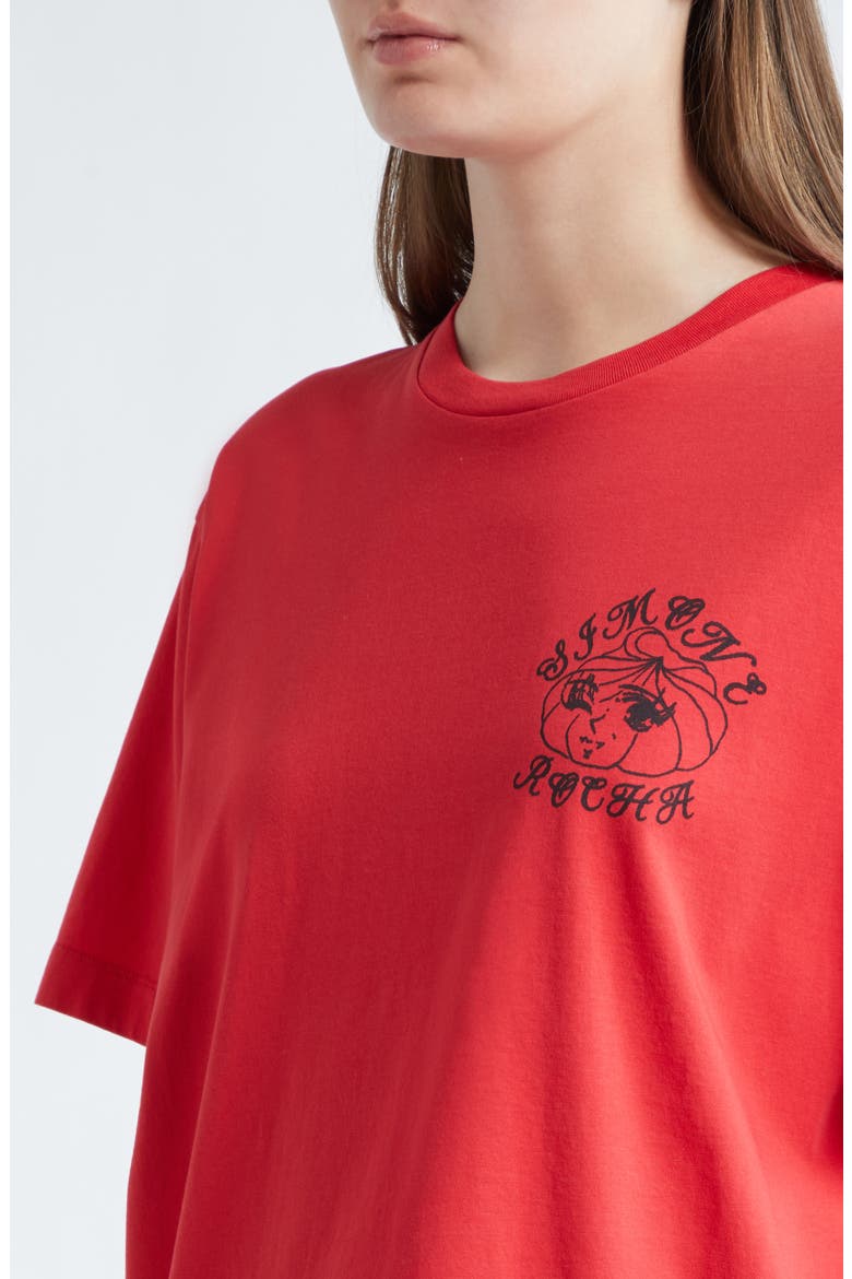 Dim Sum Logo Print T-Shirt, Alternate, color, RED/ BLACK