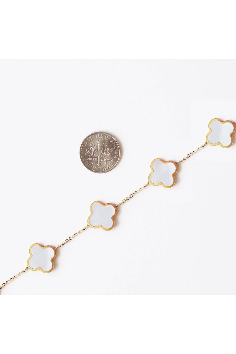 Large Mother of Pearl Clover Bracelet, Alternate, color, Mother of Pearl