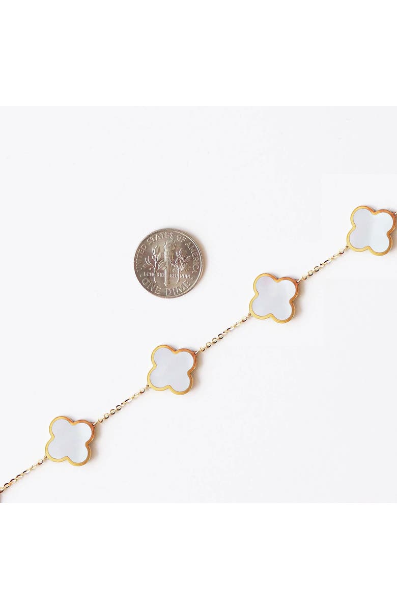The Lovery Fine Jewelry Large Mother of Pearl Clover Bracelet, Alternate, color, Mother Of Pearl