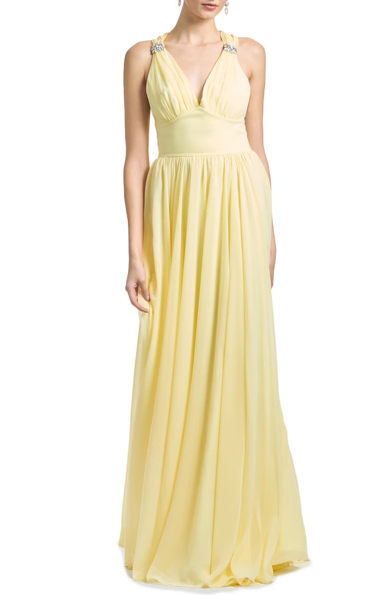 Sachin & Babi Kenzia Chiffon Gown, Main, color, 