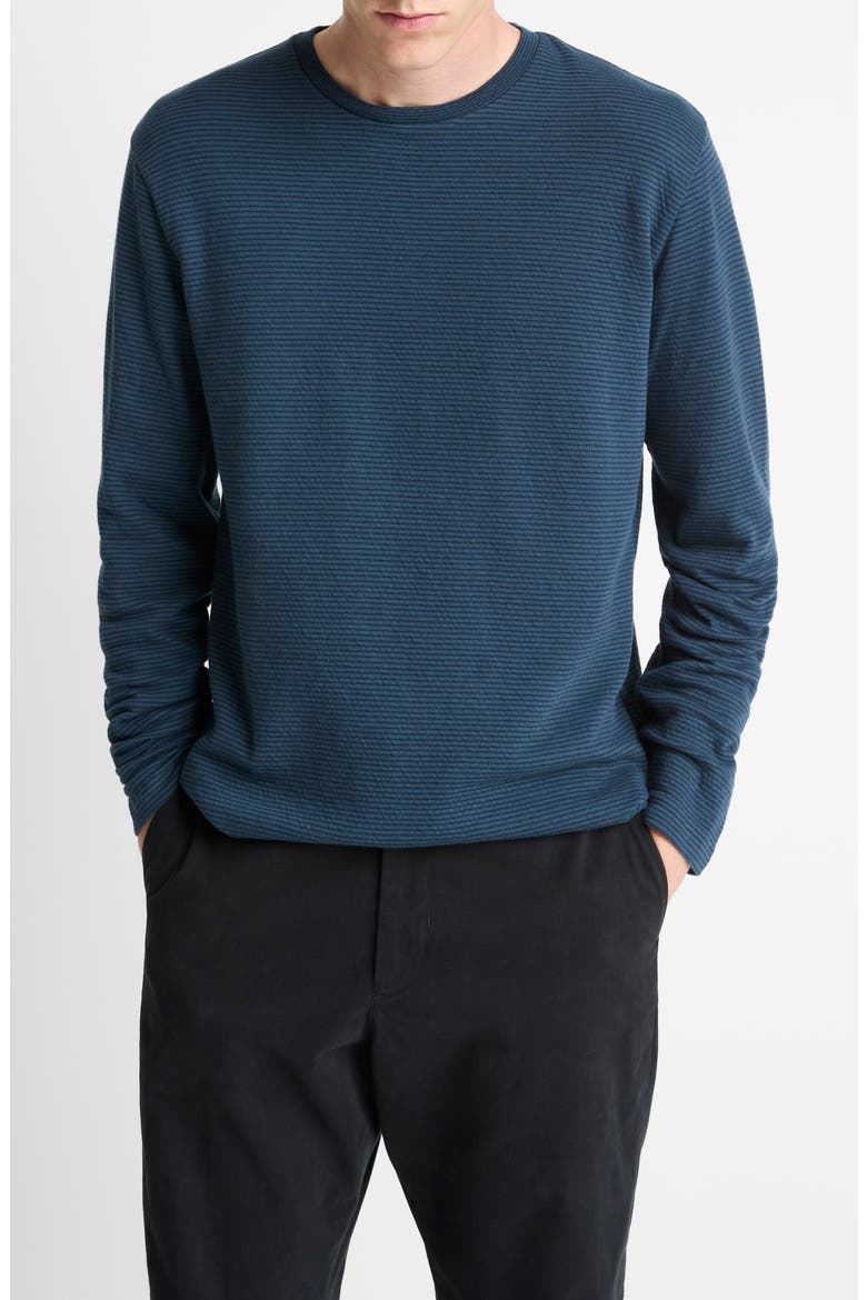 Striped Double Knit T-Shirt, Main, color, CLEAR LAKE/ RAPIDS
