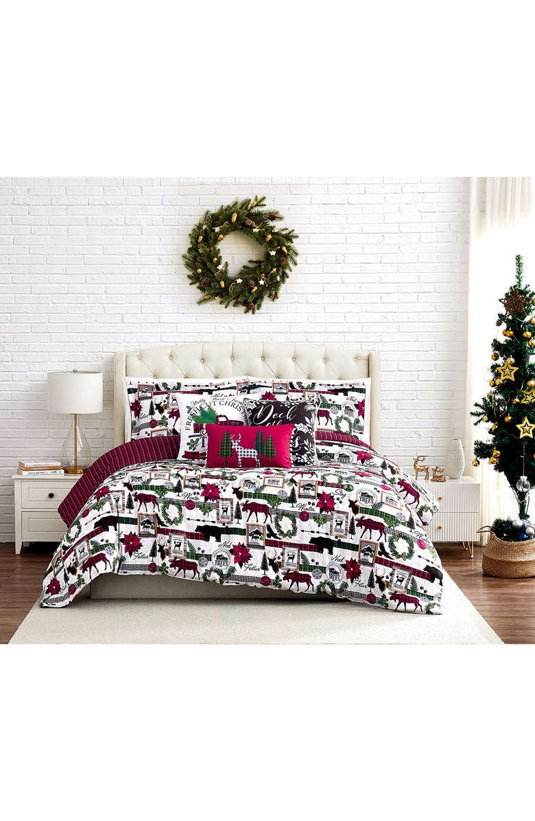 SOUTHSHORE FINE LINENS Holiday Merry Town Comforter Set, Alternate, color, Merry Town Christmas