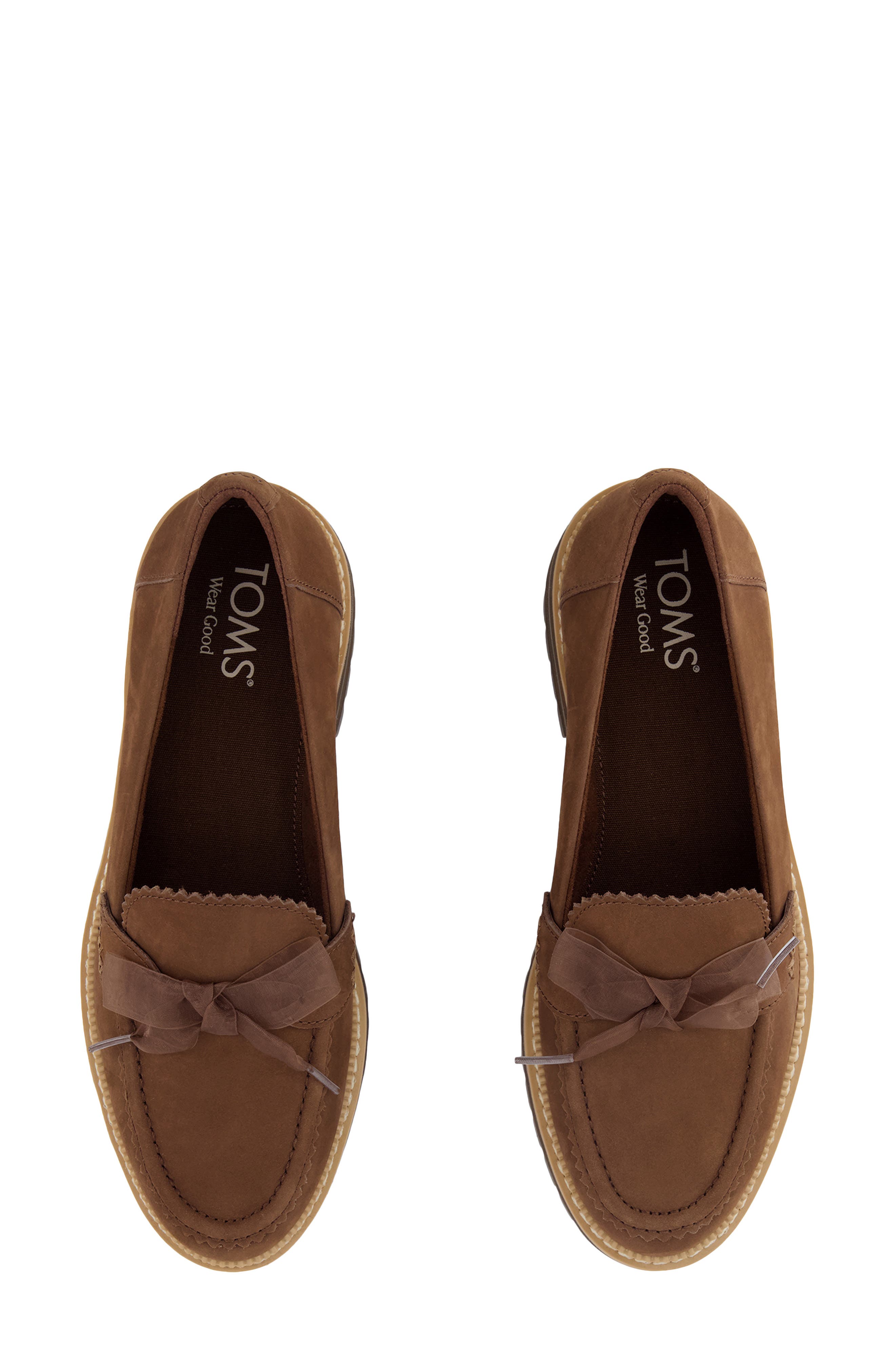 Cara Bow Platform Loafer, Alternate, color, DARK BROWN