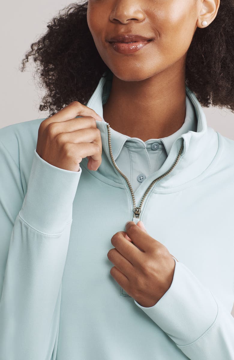 Rhone Course to Court Long Sleeve Quarter Zip Top, Alternate, color, Blue Cloud