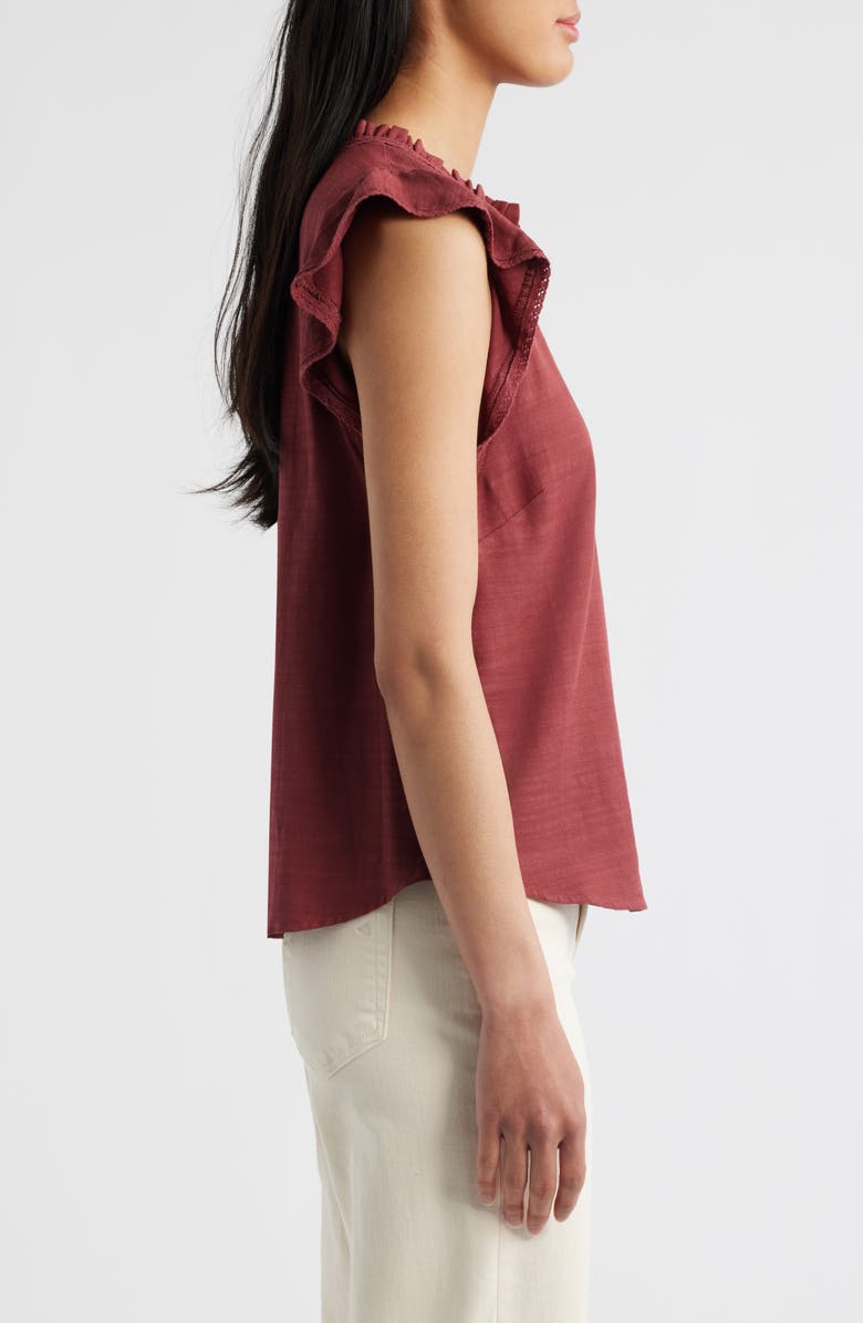 Wit & Wisdom Flutter Sleeve Top, Alternate, color, Apple Butter
