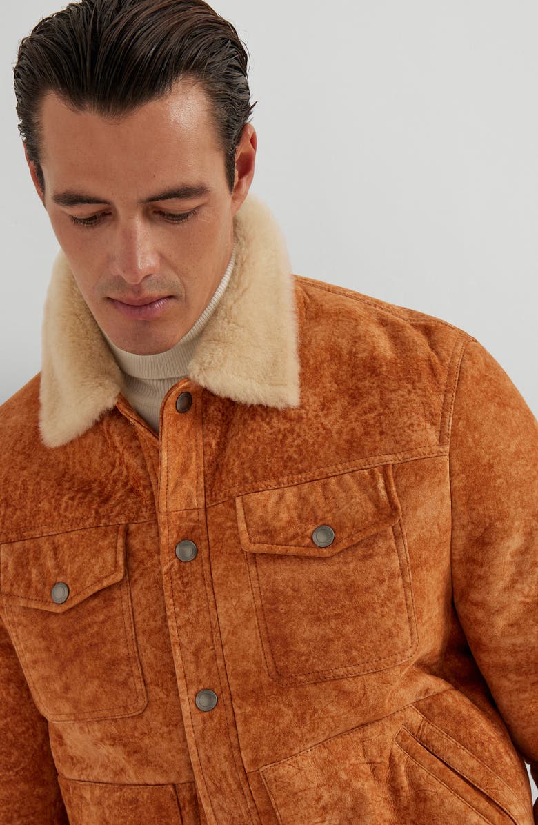 Brunello Cucinelli Shearling jacket, Alternate, color, Cognac