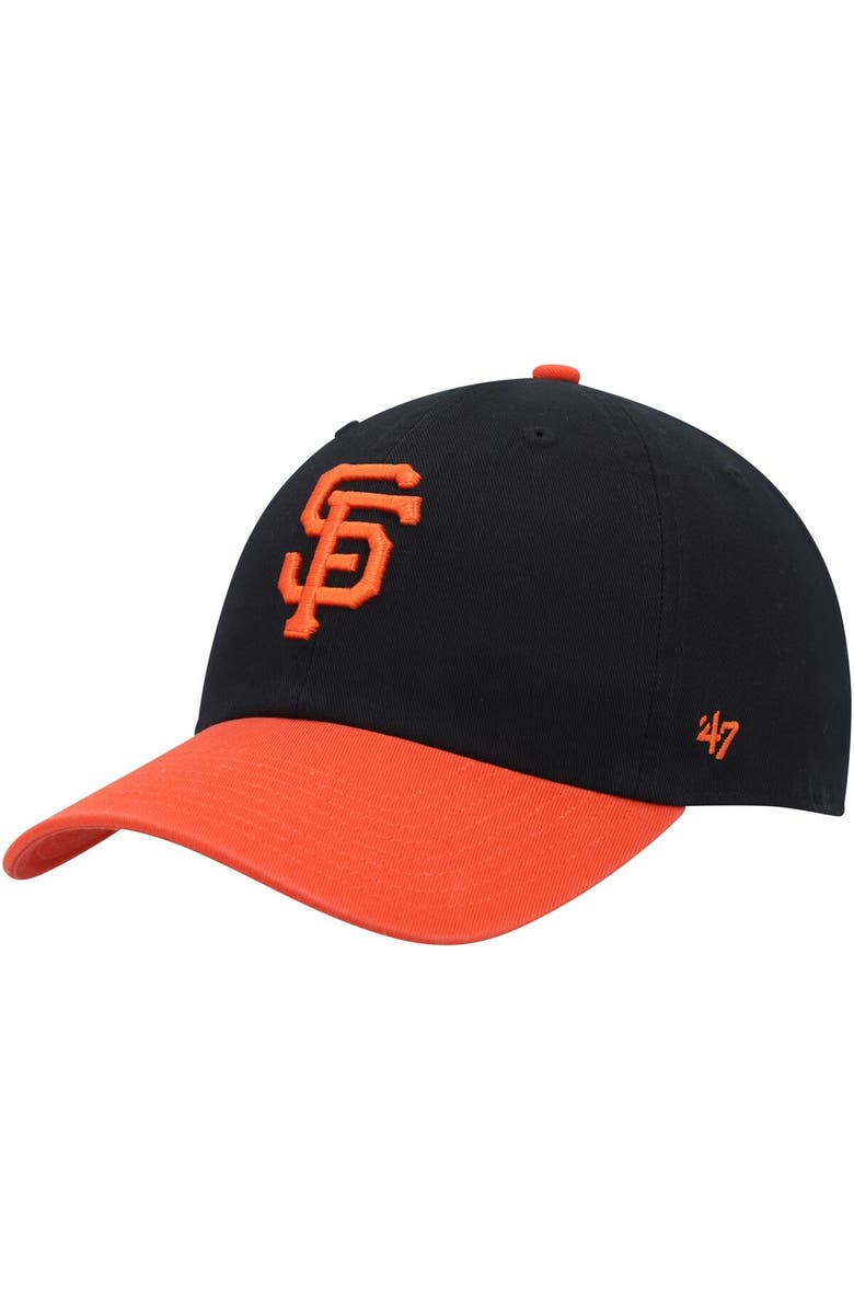'47 Men's '47 Black/Orange San Francisco Giants Clean Up Adjustable Hat, Main, color, Black