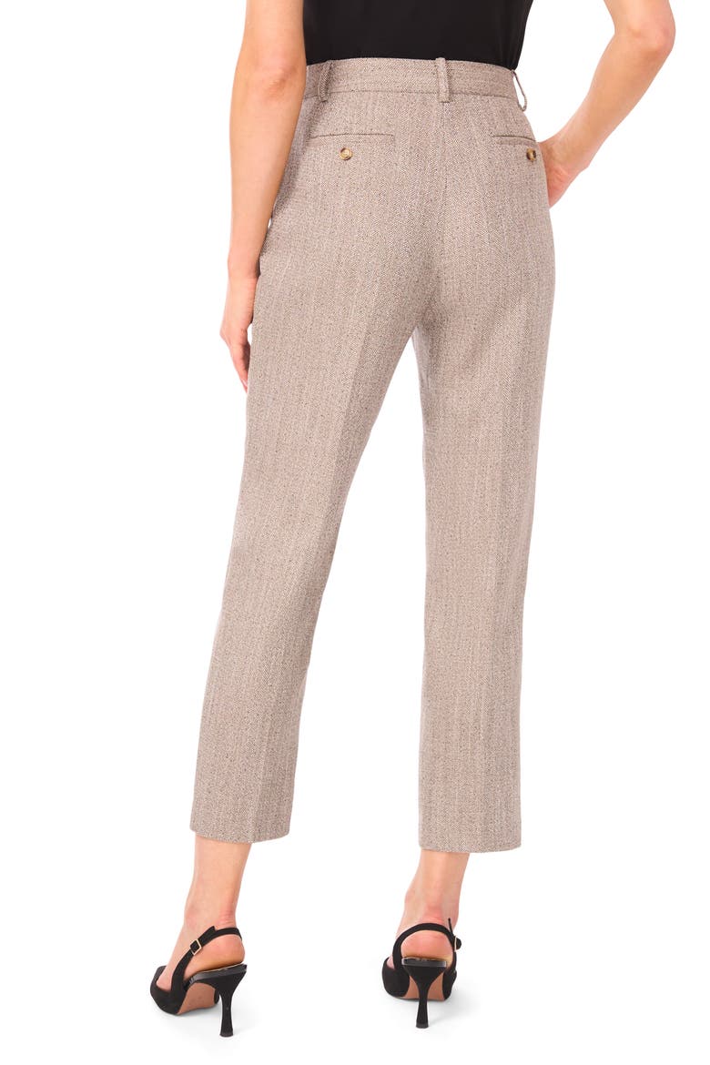 Easy High Waist Herringbone Crop Pants, Alternate, color, TAUPE BISQUE