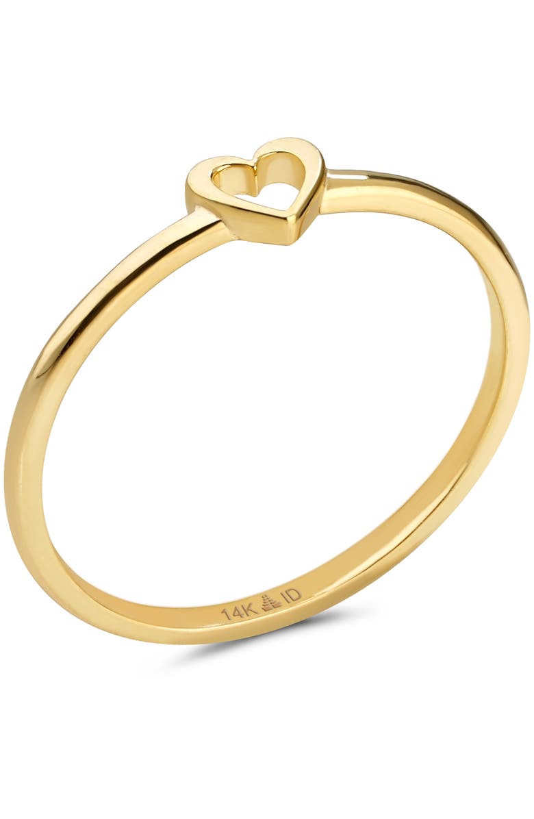 DEVATA Open Heart Ring in 14K Gold, Alternate, color, Yellow Gold