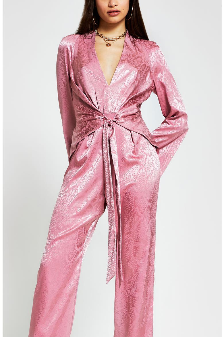 Bell Sleeve Jumpsuit, Alternate, color, MEDIUM PINK