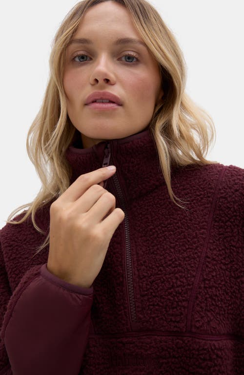 Halfdays Pieper Water Repellent Recycled Polyester Fleece Quarter Zip Top In Red